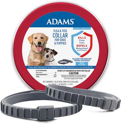 Adams Flea & Tick Collars begins killing fleas, ticks, flea eggs, and flea larvae immediately, providing fast-acting treatment and prevention in one step.