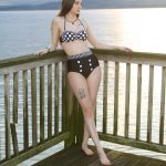 Model Breana for Swim Rags Retro Black Bikini